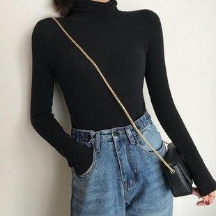 Long SLeeve ShirT TopS for Women WinTer TurTLeneck SWeaTer女