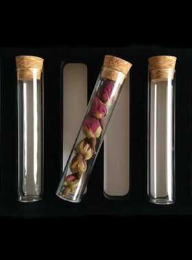 24pcs/lot 15x100mm Flat bottom Glass Test Tube with cork sto