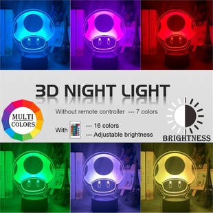 Cute Super Mario 1UP Baby Night Light Led Touch Sensor Color