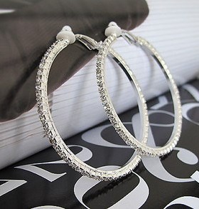 no pierced earrings hoop Brincos big clip earrings rhinesto