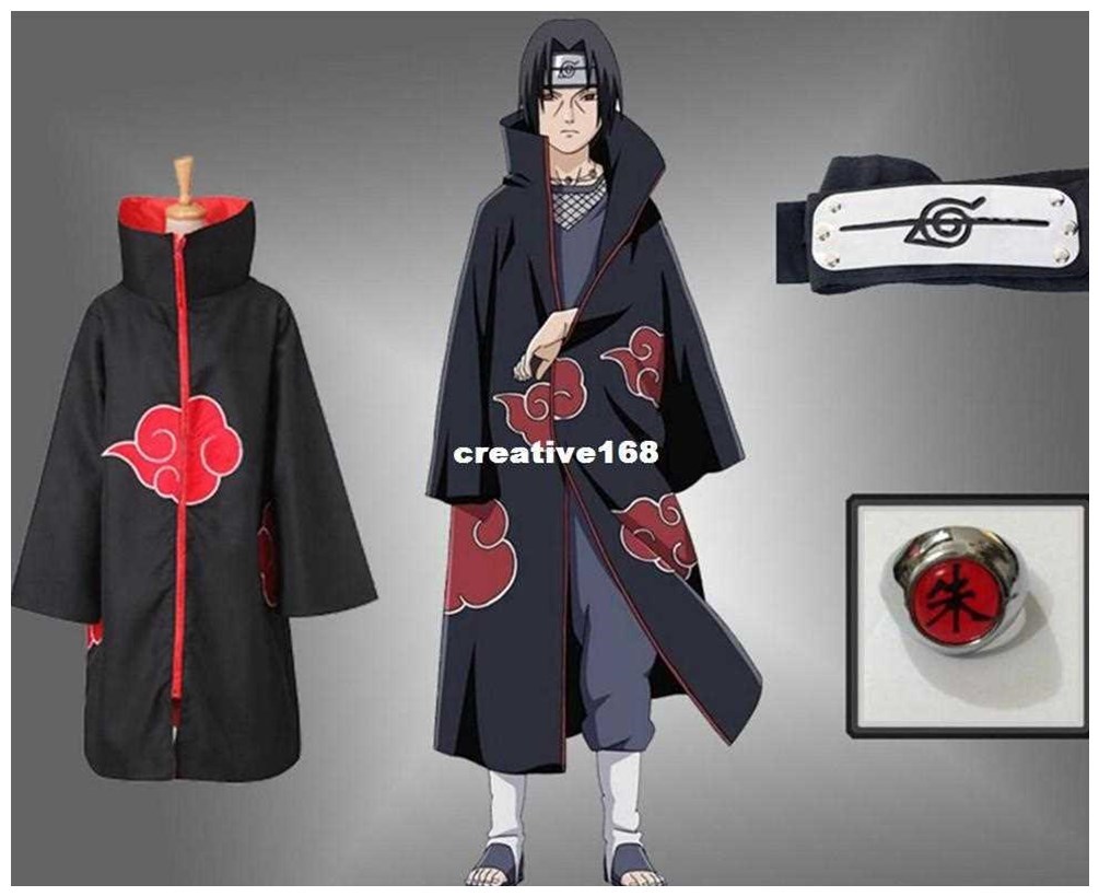 Halloween Anime NARUTO Uchiha Itachi Cosplay Costume Akatsuk