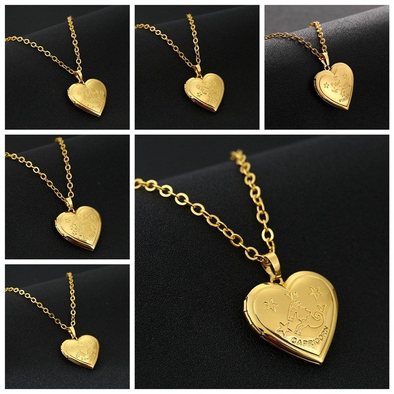 Twelve Constellations Locket Pendants For Women Men Openabl