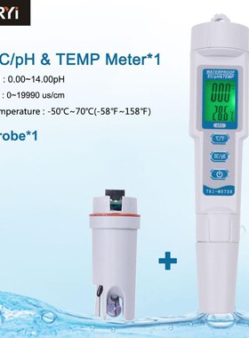 Three-in-one PH-983 EC/PHTEM Water Quality Tester Pen Backli