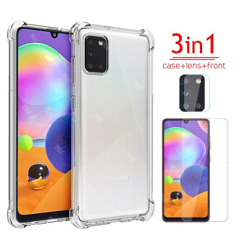 3in1 transparent case for samsung galaxy a31 a12 a51 a71 a