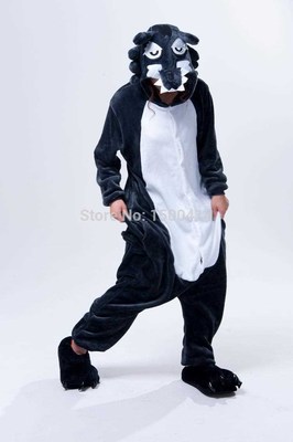Animal Cosplay Wolf Costume Adult Onesie Pajama For Hallowee