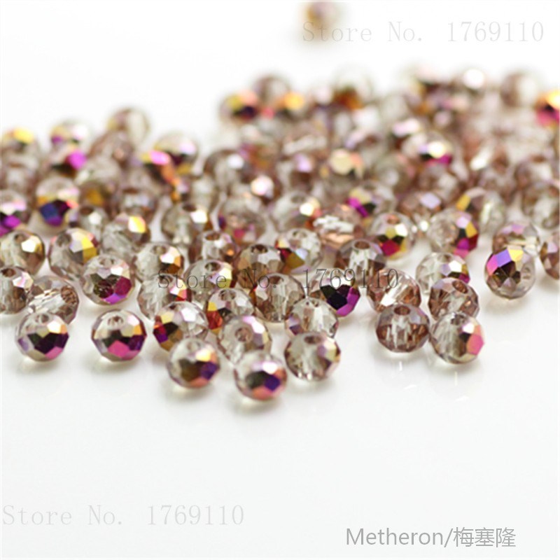 Isywaka Black AB Colors 4mm 145pcs Rondelle Austria Crystal