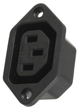 AC 250V 10A IEC 320 C13 Panel Mount Plug Connector Socket Bl