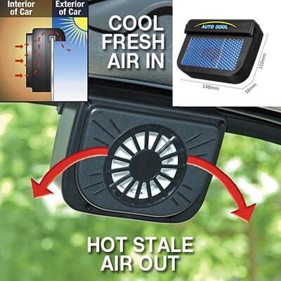 Solar Powered Auto Car Window Auto Air Vent Ventilation Fan