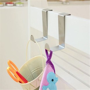 2PC Door Hook Stainless Kitchen Cabinet Clothes Home Storage