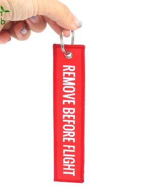 1pc 13*3cm Red Commemorative Key Chain REMOVE BEFORE FLIGHT