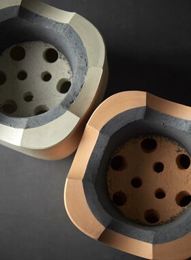 Pure handmade white mud small charcoal tea stove Japan hou