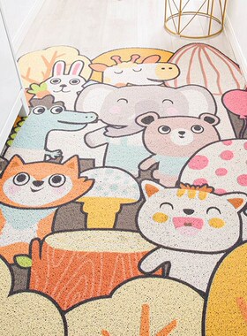 Cartoon wire circle door mat home into a door MATS porch