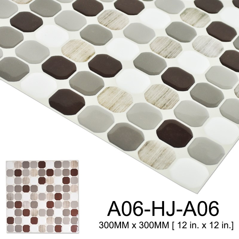 Kaguyahime 10Pcs Kitchen Wallpaper Self Adhesive Mosaic Tile