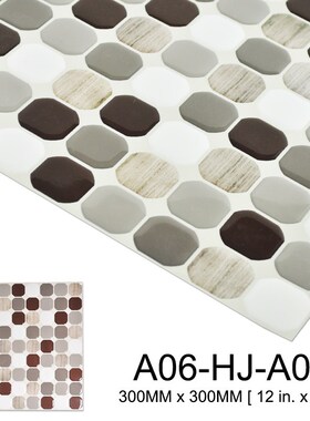 Kaguyahime 10Pcs Kitchen Wallpaper Self Adhesive Mosaic Tile