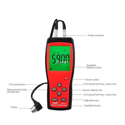 TA8512 Digital Ultrasonic Thickness Gauge Steel Plate Plasti