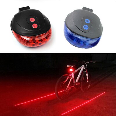 5 LED Bicycle Light 2 Lasers Bike Rear Light Cycling Tail Li