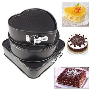 3 Set Non-stick Springform Cake Pan Bakeware Mould with Remo
