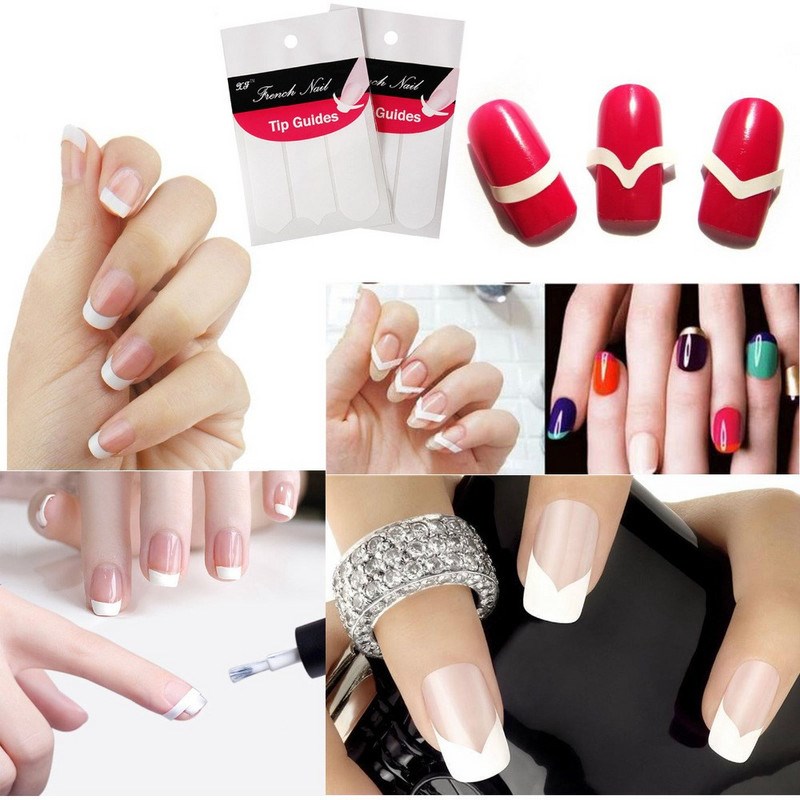 5 Packs Mix Style French Manicure Form Nail Art Tape Tips DI