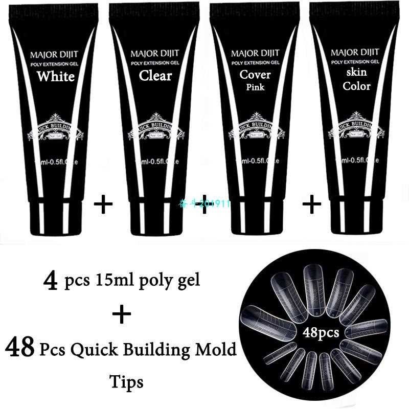 4colos Poly Gel Set UV Acryl Builder Polygel  Dry Nail A