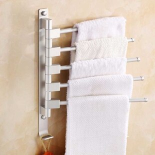 5/4/3/2 Arm Rotating Towel Rack with hook European Space Alu