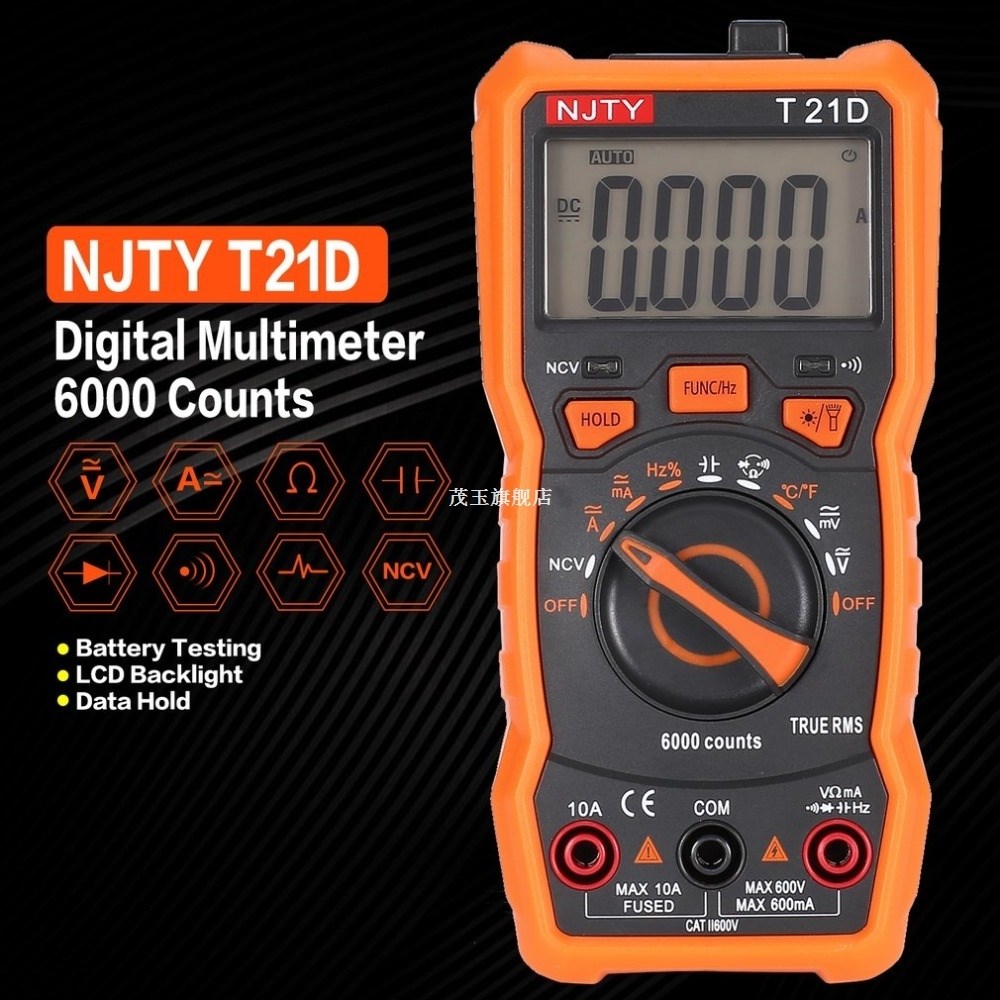 Digital Multimeter NJTY T21D DC/AC Voltage Current Meter Han