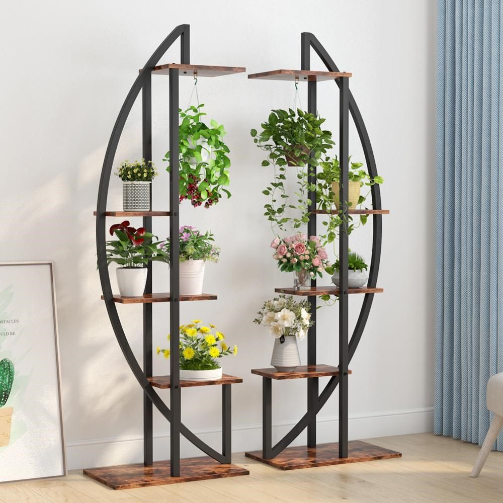 Tribesigns 5-Tier Plant Stand Pack of 2, Multi-Purpose Curve