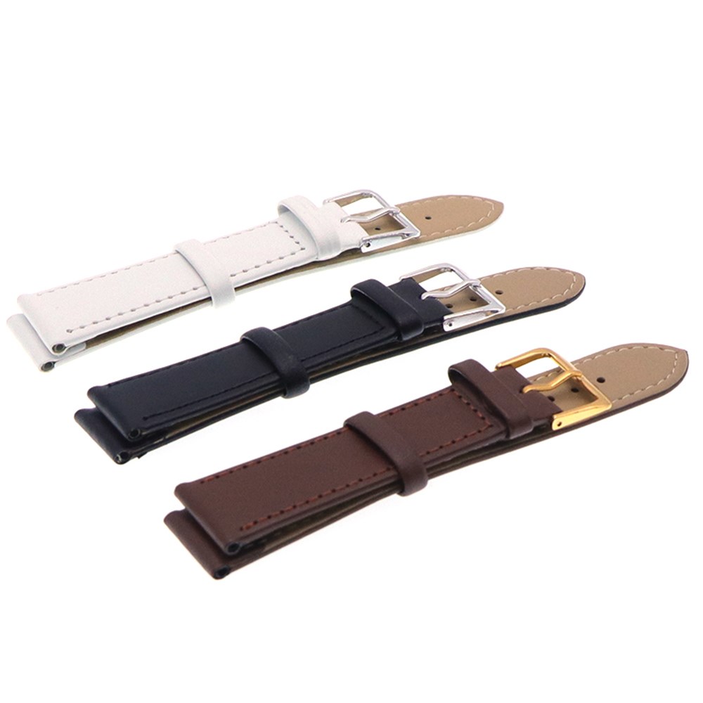 Watch strap with stainless steel buckle leather watch strap