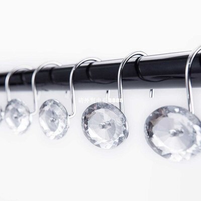 Bathroom Shower Curtain Hooks Diamond Shape Crystal Shower H