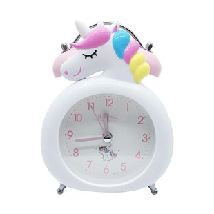 Cute nicorn Clock Kids Cartoon Alarm Clocks Bedroom Bell Clo