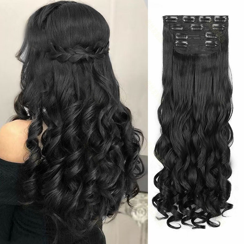 欧美女士罗马卷接发片四件套自然仿真公主卷假发hair extensions