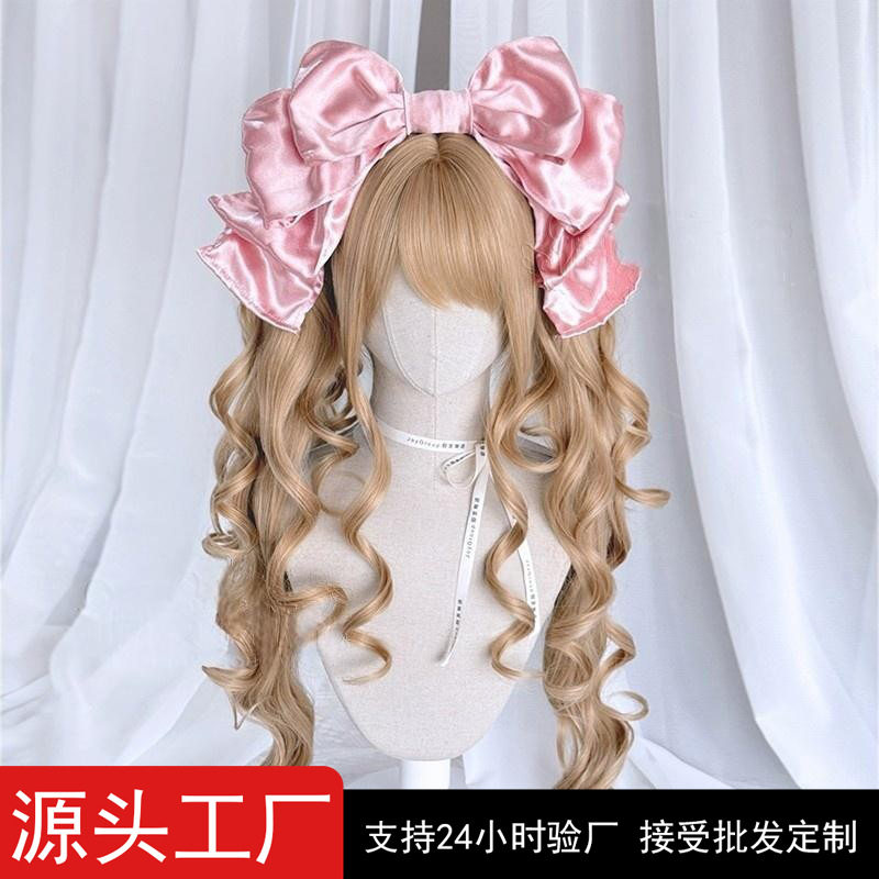 新款假发少萝双马尾女长卷发虎口夹双马尾洋娃娃日系洛丽塔全头套