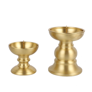 黄铜烛台摆件家用拜神供奉佛前灯座香薰蜡烛插香烛台高脚底座