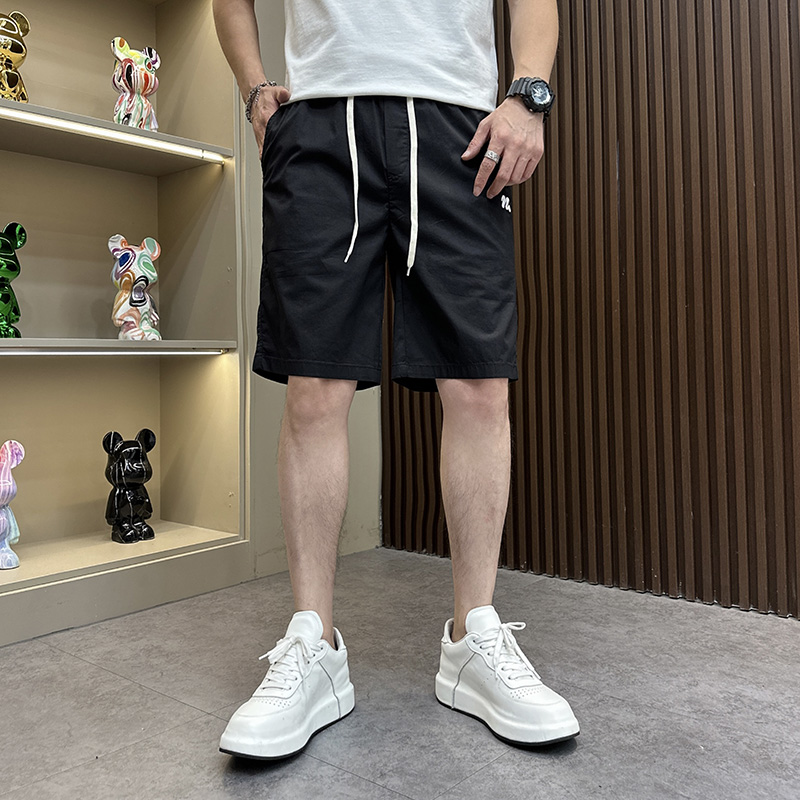 简约百搭白色短裤男款2025夏季外穿薄款沙滩裤男士宽松休闲五分裤