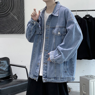 牛仔外套男潮牌春秋款港风宽松大码美式夹克ins潮流痞帅气上衣服