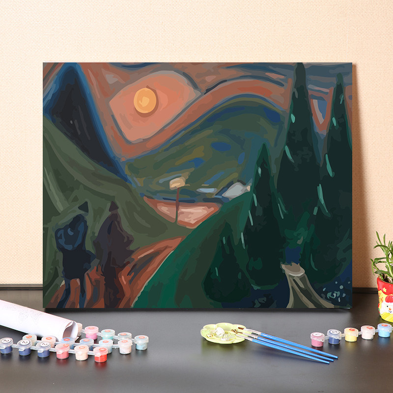 数字油画diy填充画家约瑟夫恰佩克经典名画人像风景寓意画装饰画