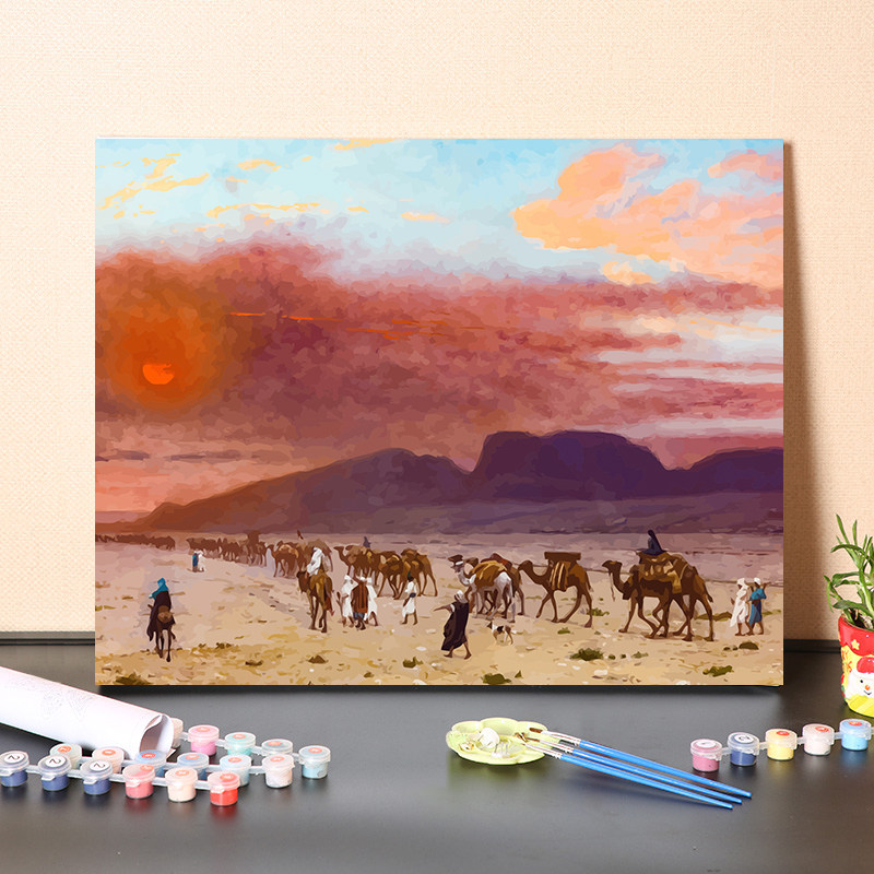 数字油画diy填充学院派画家莱昂杰罗姆经典名画野外风景装饰画