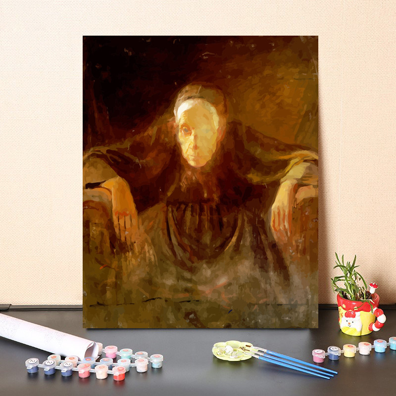 数字油画diy填充经典名画欧洲人物画像群像肖像填色丙烯装饰油画