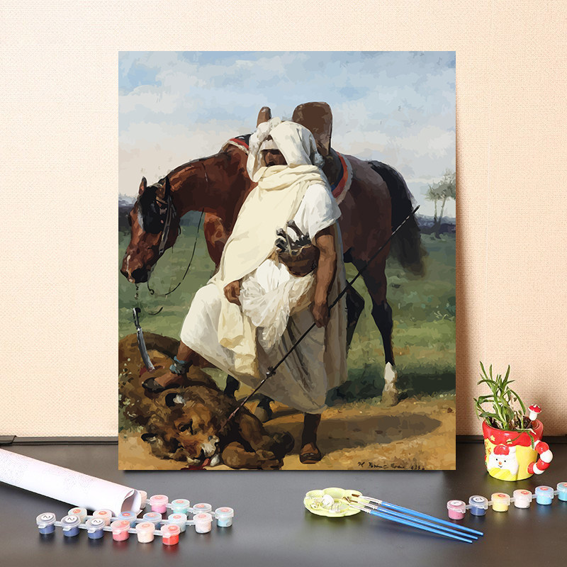 diy数字油画手工填充霍勒斯经典名画欧洲复古人物群像风景装饰画