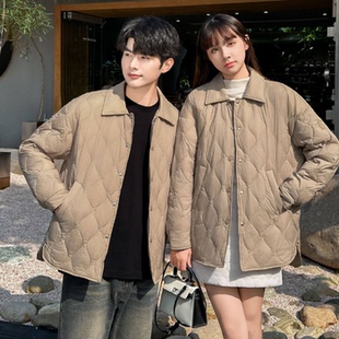轻薄衬衫领情侣羽绒服秋冬潮森系羽绒服2351