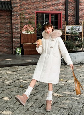 【甜甜粉丝专享】长款女休闲风加厚韩版时尚大毛领羽绒服22085