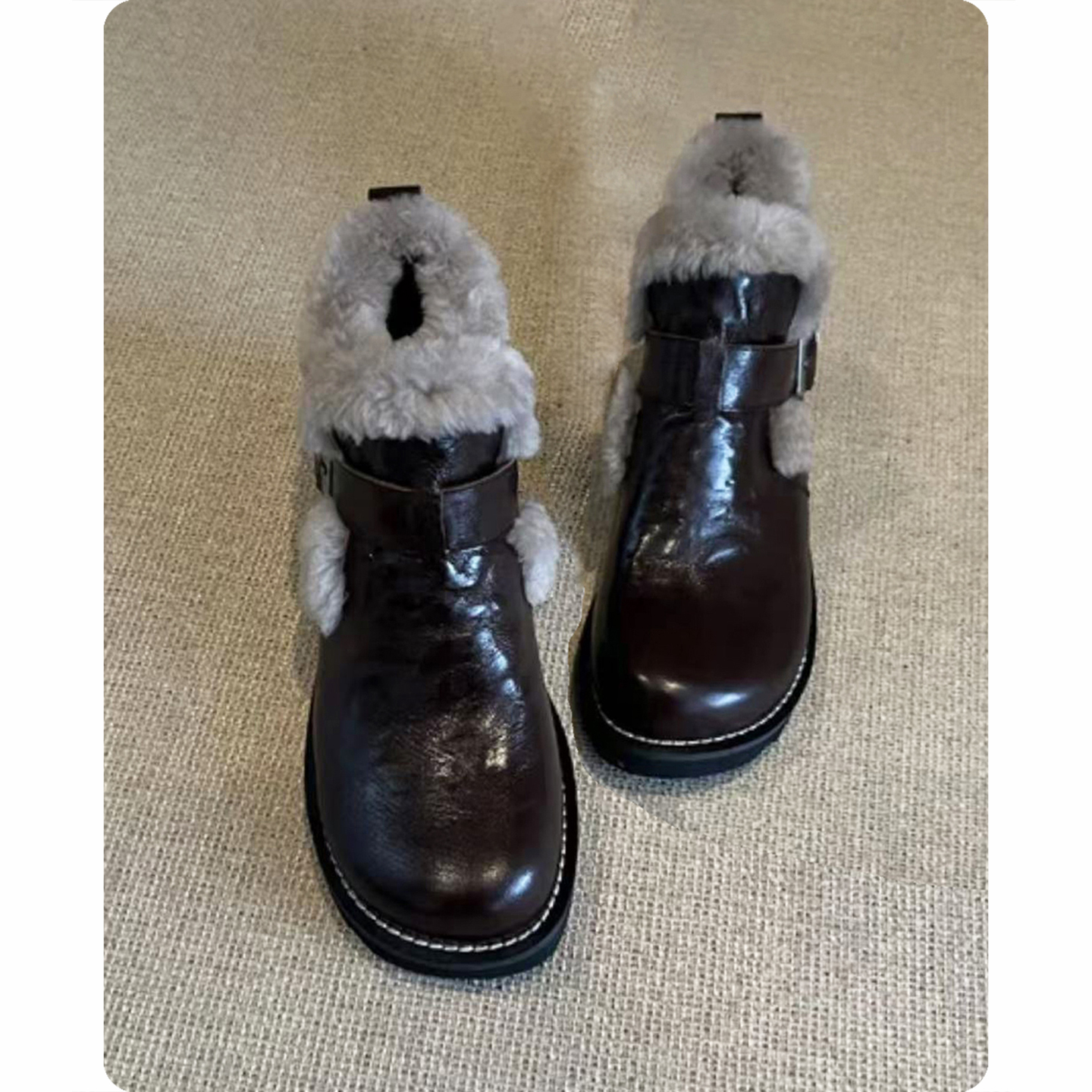 英伦风厚底雪地靴短筒靴勃肯鞋