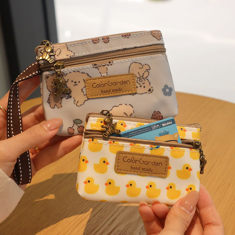 韩国防水迷你拉链零钱包硬币包儿童卡通印花收纳证件包卡包手腕包