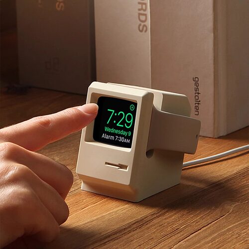 适用苹果手表充电器底座applewatch11se创意硅胶iwatchS10复古9充电支架通用充电座创意ultra1/2通用可爱表架