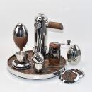 轻奢不锈钢实木酒具套装 木质手柄茶吧台餐厅厨房收纳展示家饰搭配