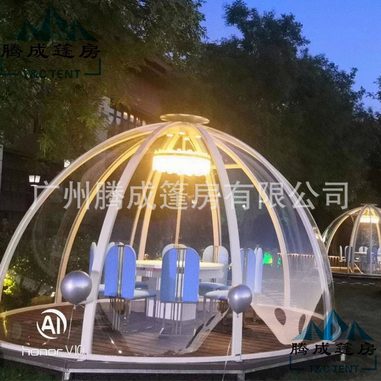 新品户外透明泡泡屋网红星空房球形玻璃房帐篷房酒店农家乐餐厅