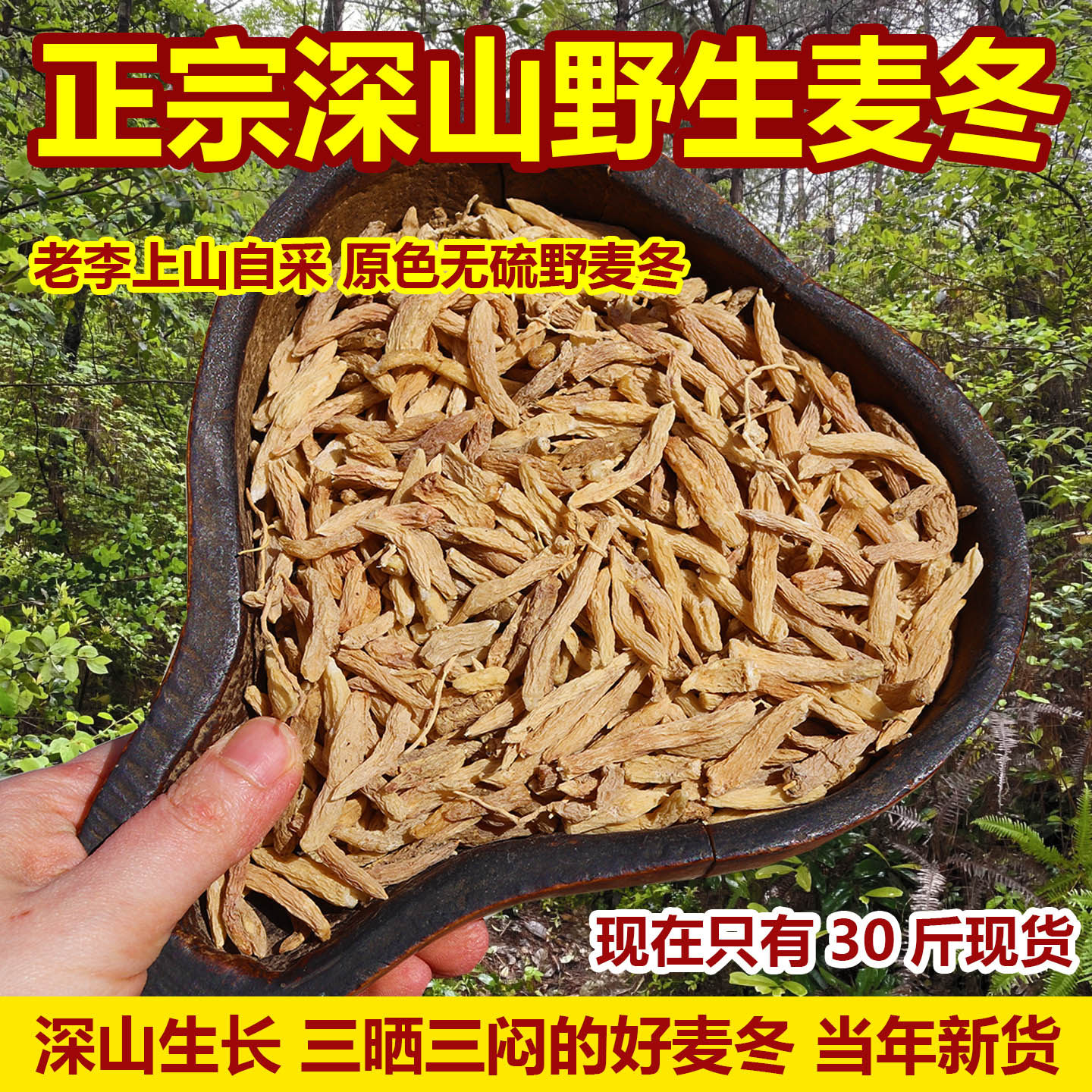 野生麦冬中药材干货无硫熏泡水