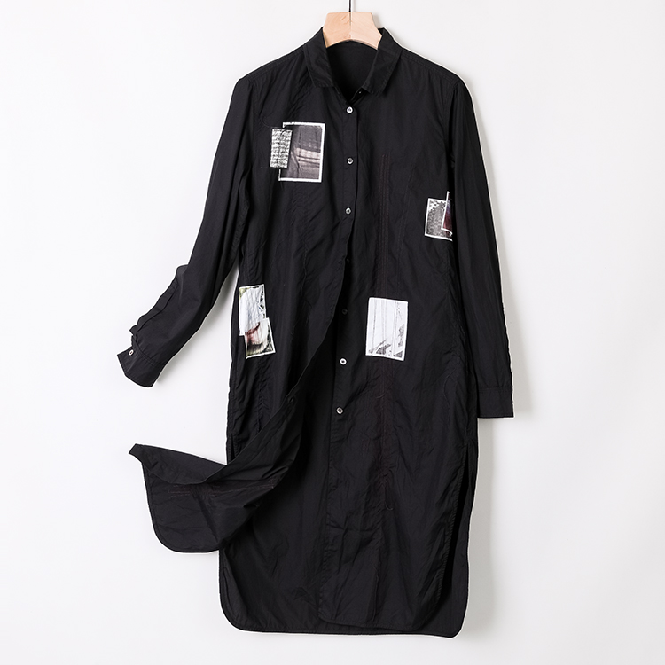 江系列特价正品印花贴布中长款衬衣连衣裙时尚百搭上衣