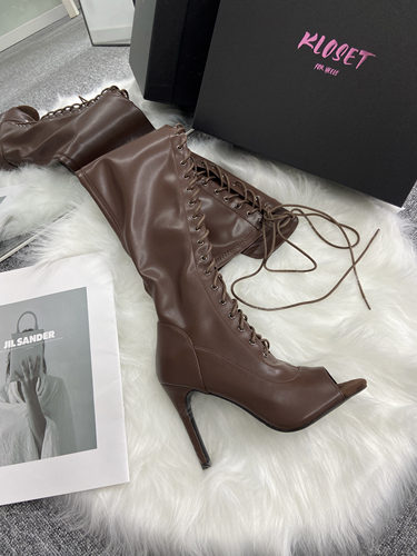 系带鱼嘴女爵士舞专用跳舞高跟鞋弹力过膝长筒性感HEELS舞鞋jazz