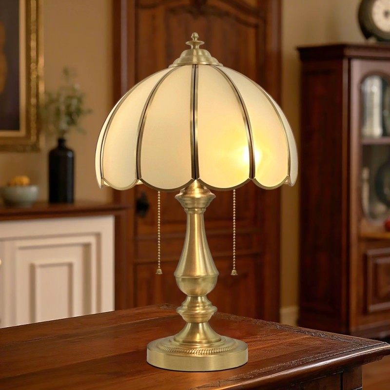 欧式奢华全铜台灯卧室床头现代简约高级感美式复古温馨书房书桌灯