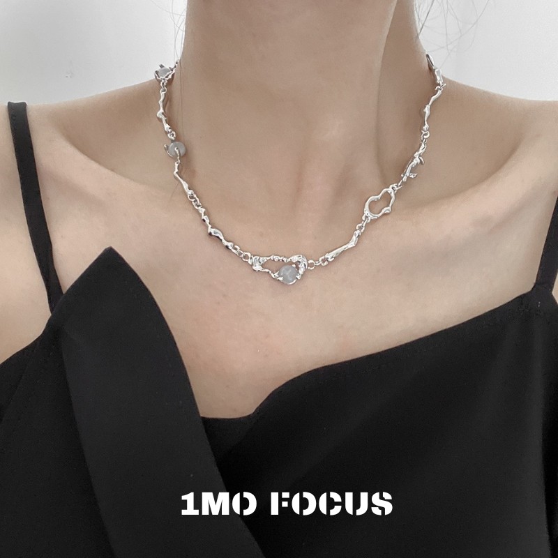 1MOFOCUS拼接扭曲猫眼石项链